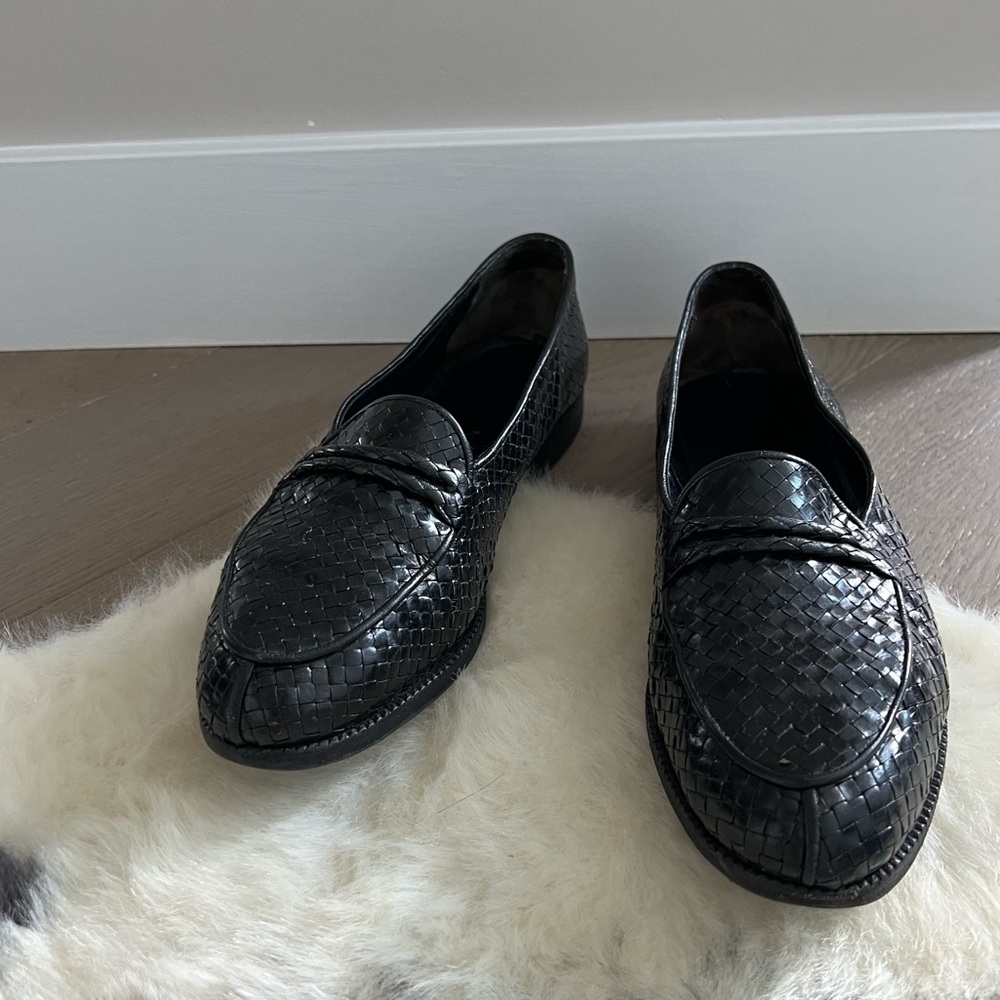 Stéphane Kélian Paris Black Woven Leather Loafers – Men’s Size 7
